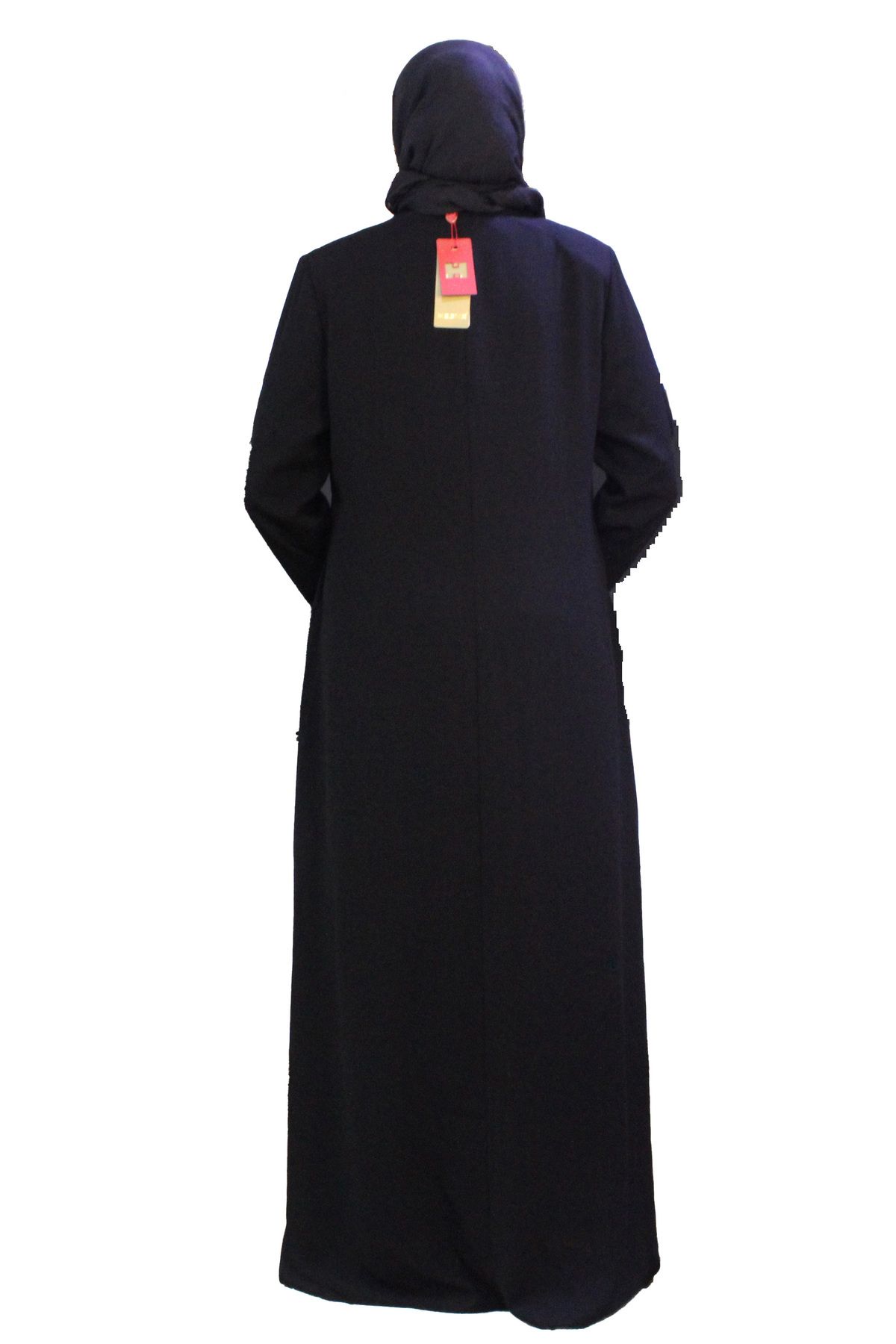 HESNA-Ferace negru elegant - brodat cu piatră pe mâneci și pe lungime, calitate elegantă 6