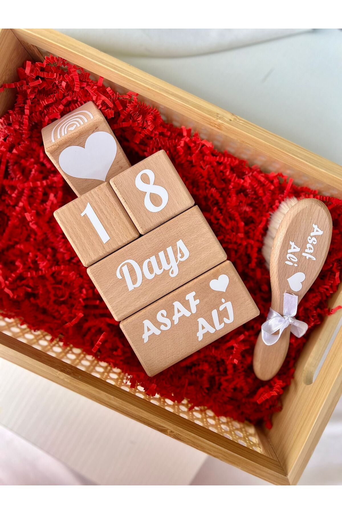 mogokids Isimli Bebek Anı Küpü Ve Doğal Keçi Kılı Ingilizce Set Beyaz