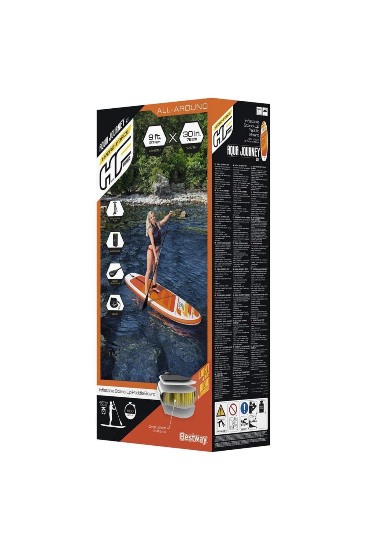 Bestway 65349 Şişme Kano Sörf Tahtası-Çantalı Set Kürek 274x76x12