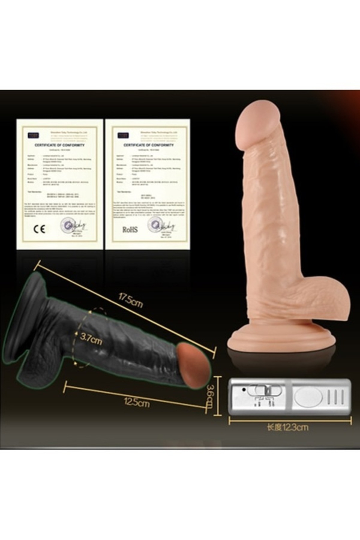 Titreşimli Vantuzlu Realistik Vibratör Penis 17 cm