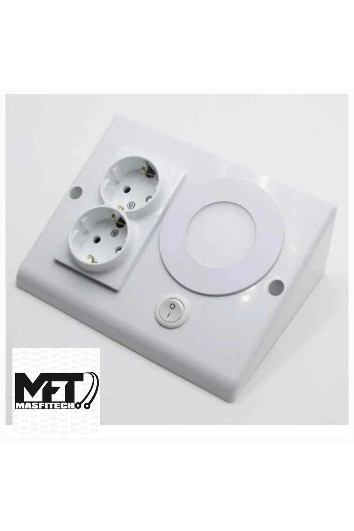 Under Cabinet Socket – Kitchen Countertop Socket with LED Light | 3W White Light Supported (White Case)