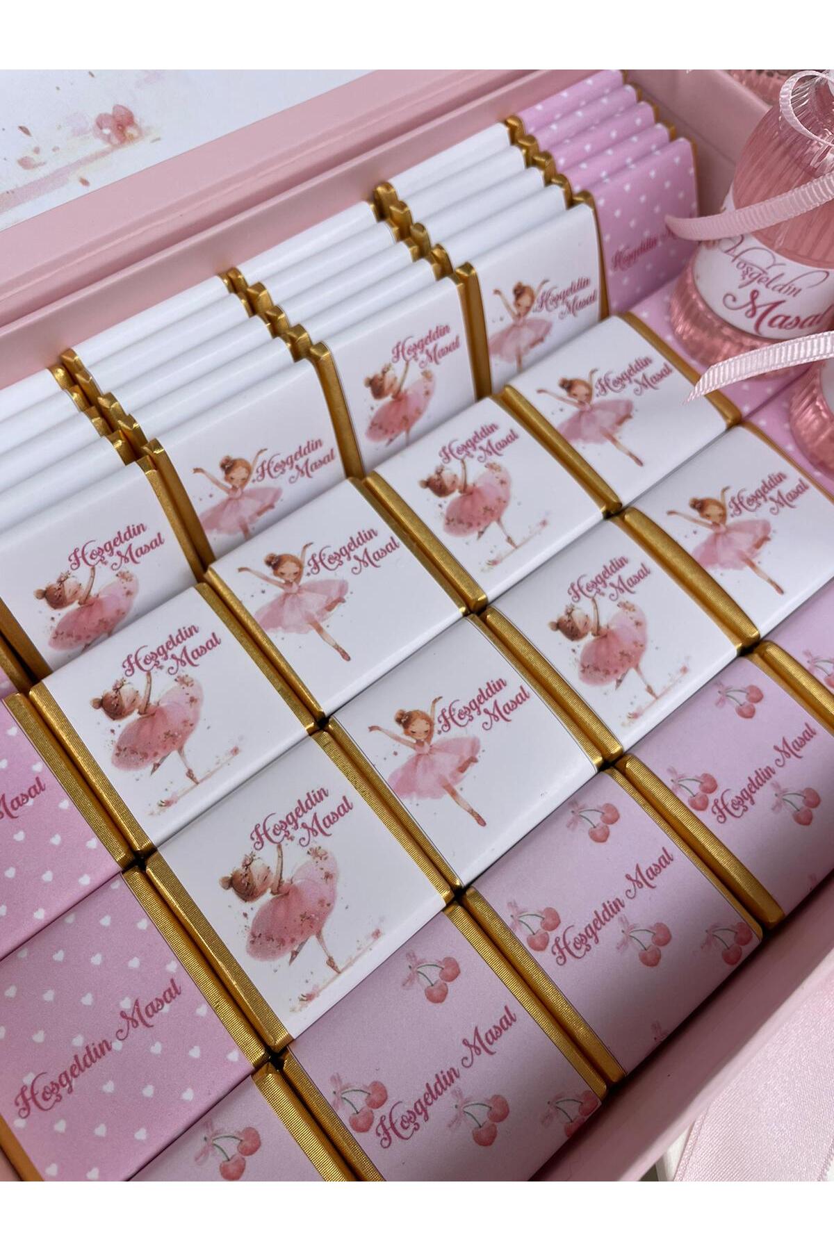 Minemiss Tasarım Isme Özel Tasarımlı Kız-erkek 60 Adet Bebek Çikolatası Ve 25 Adet Kolonya Yaş Günü-hediyelik fotoğrafı 2 (önizleme)