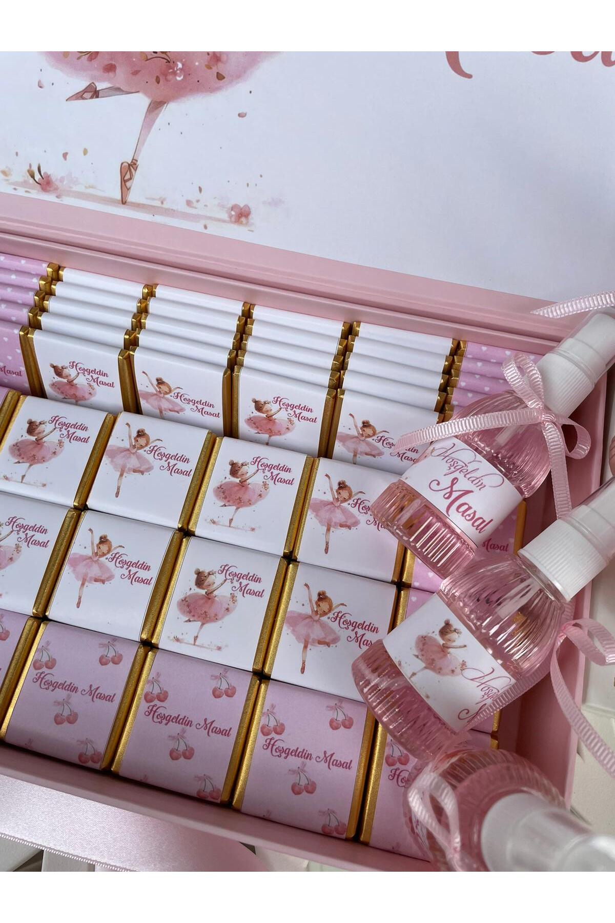 Minemiss Tasarım Isme Özel Tasarımlı Kız-erkek 60 Adet Bebek Çikolatası Ve 25 Adet Kolonya Yaş Günü-hediyelik fotoğrafı 4 (önizleme)