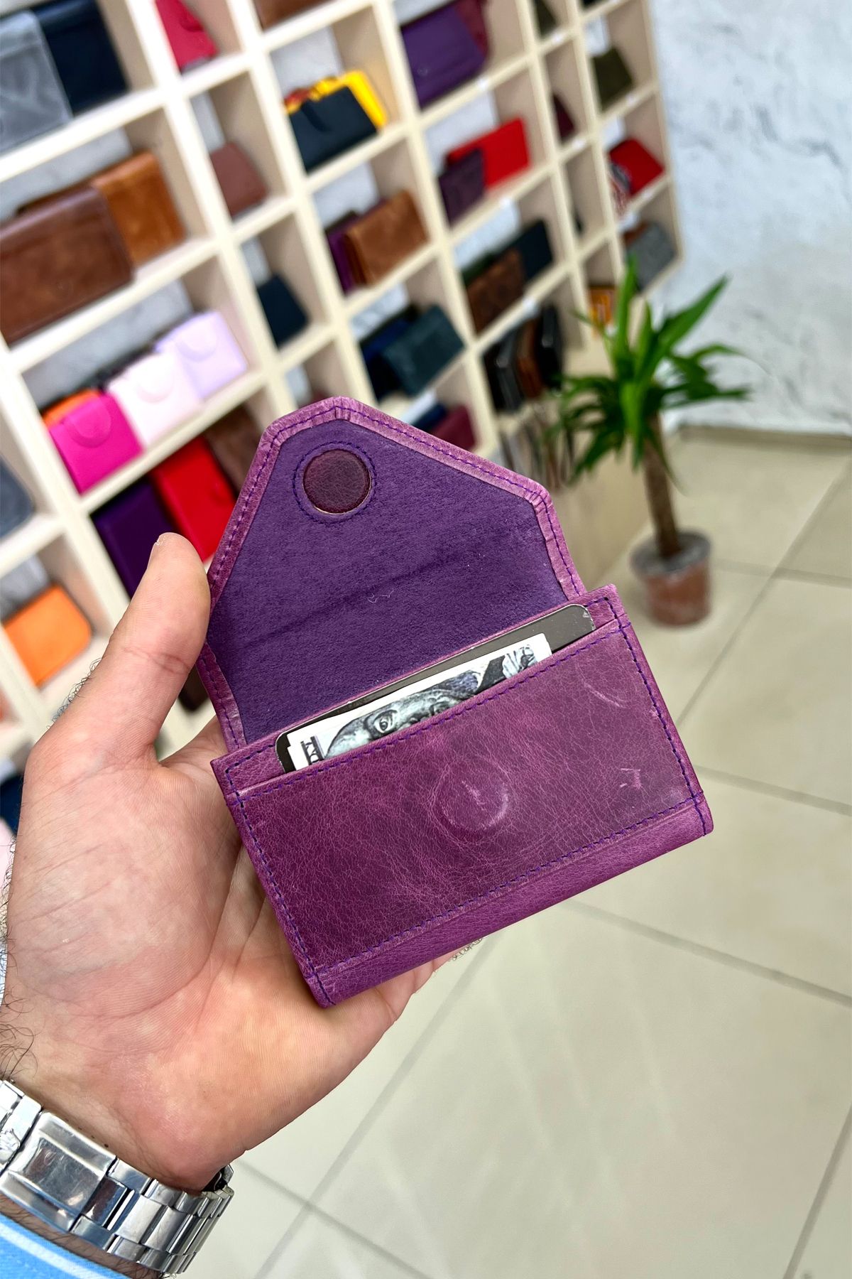 کیف پول مردانه و زنانه MIA MIDS یونیسکس اصلی نگهدارنده کارت آکاردئون چرمی مدل CüzCan
