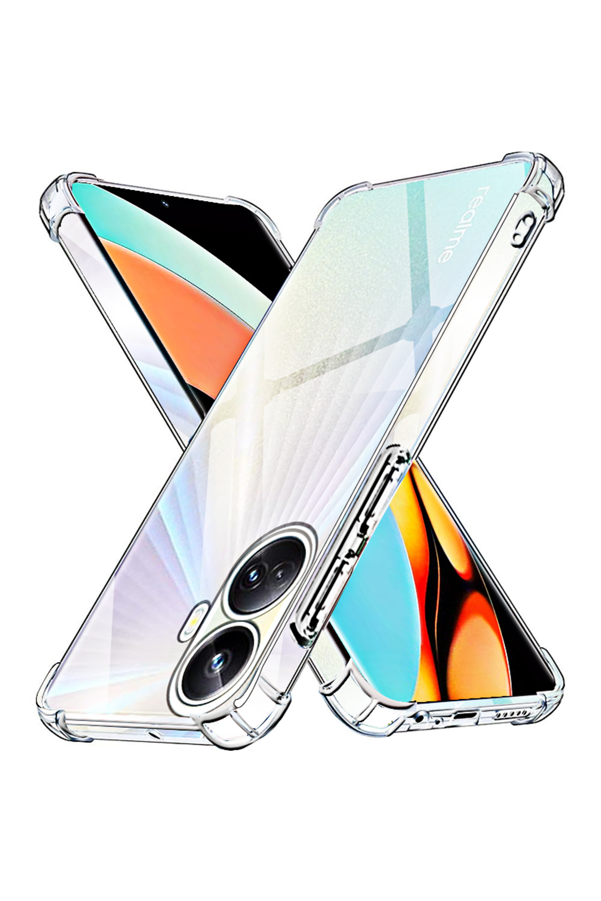 Realme 10 Pro 5G Kapak Kamera Korumalı Airbag Antishock Köşe Korumalı Şeffaf Silikon Kılıf