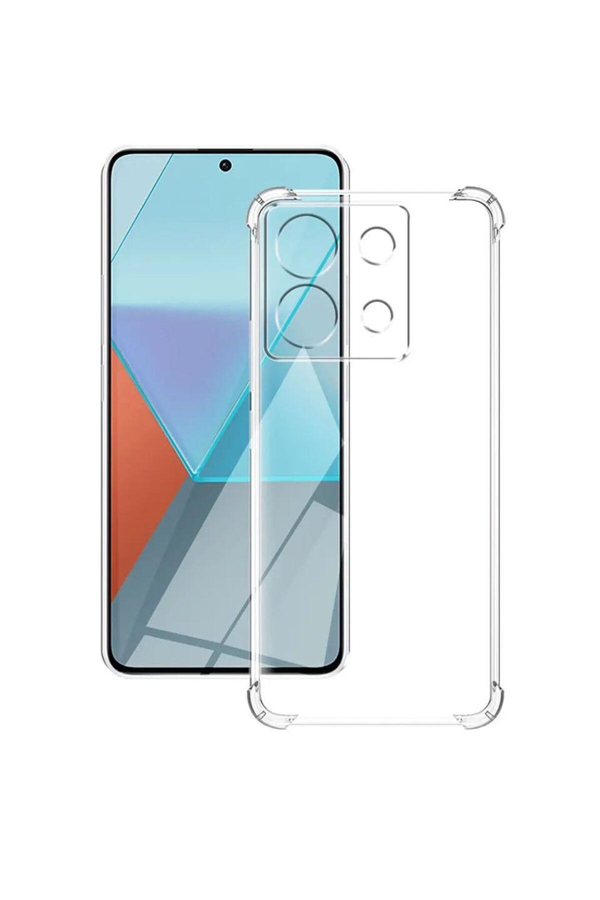 Xiaomi Redmi Note 13 5G Kapak Kamera Korumalı Airbag Antishock Köşe Korumalı Şeffaf Silikon Kılıf