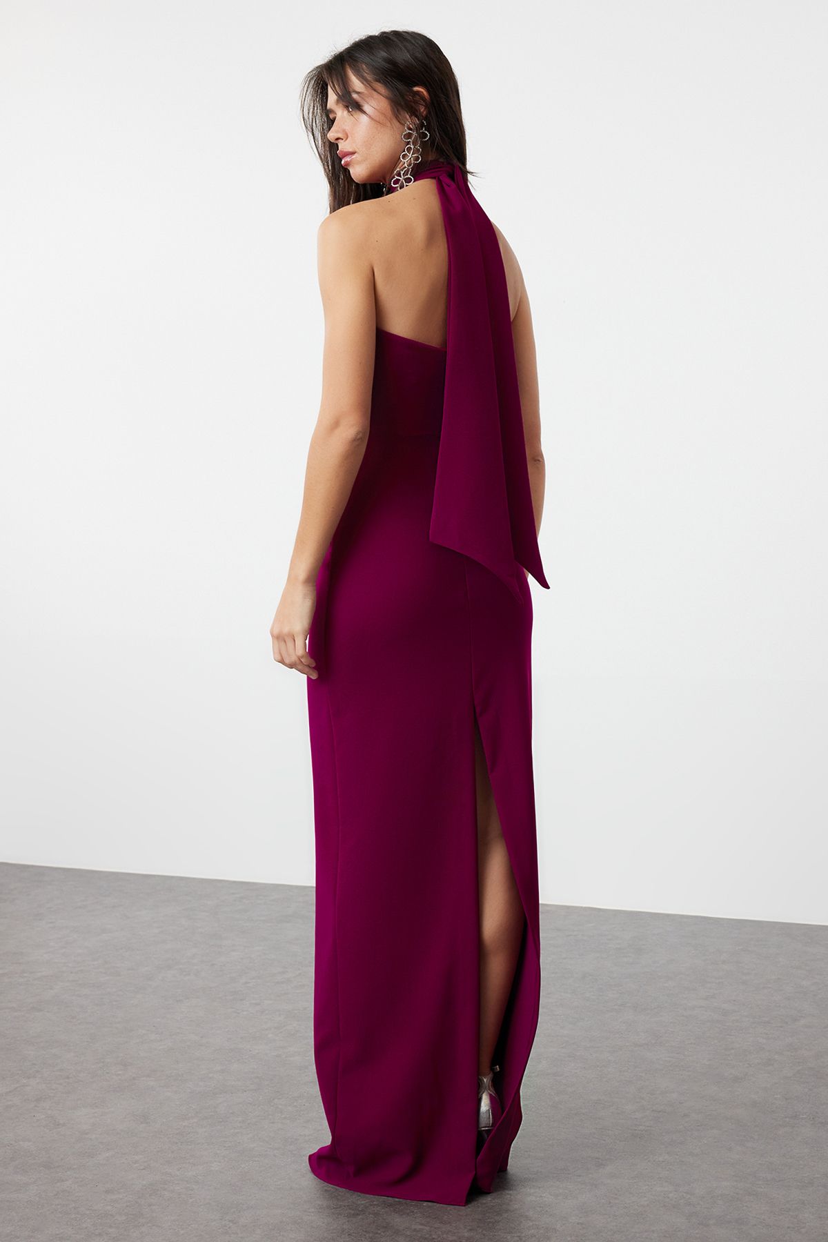 Trendyol Collection-Plum Woven Stylish Evening Dress & Homecoming Dress Tprss24Ae00011 5