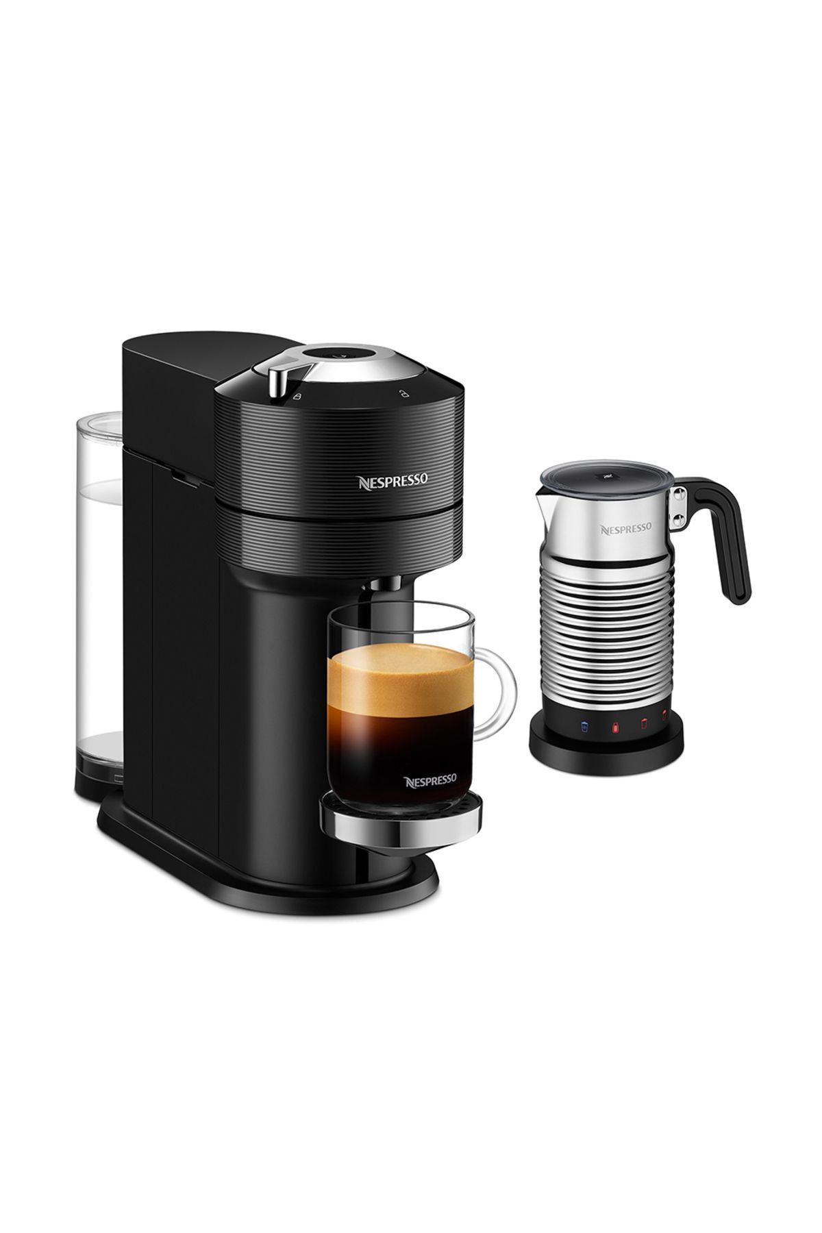 Кофемашина Nespresso Vertuo Bundle Next C Premium Black+Aero, 4 капсулы 500.01.02.2735