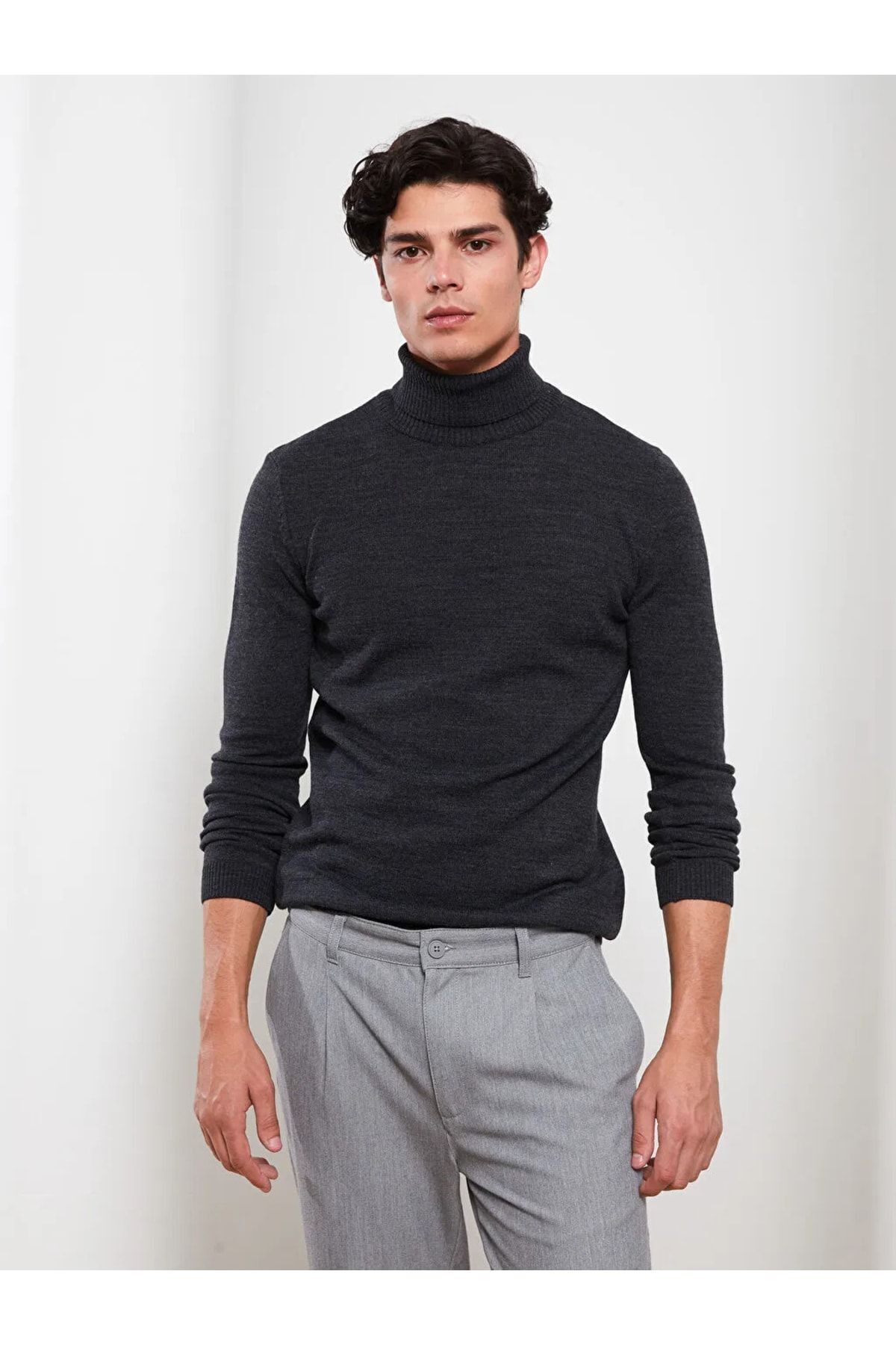 بافت و پلیور مردانه طلایی ال سی وایکیکی | CSE.104TUS اورجینال - تصویر 2