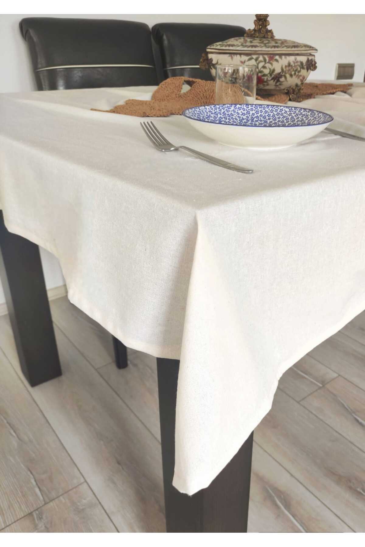 Organic Linen Cotton Tablecloth, Easy to Iron - Stylish Design