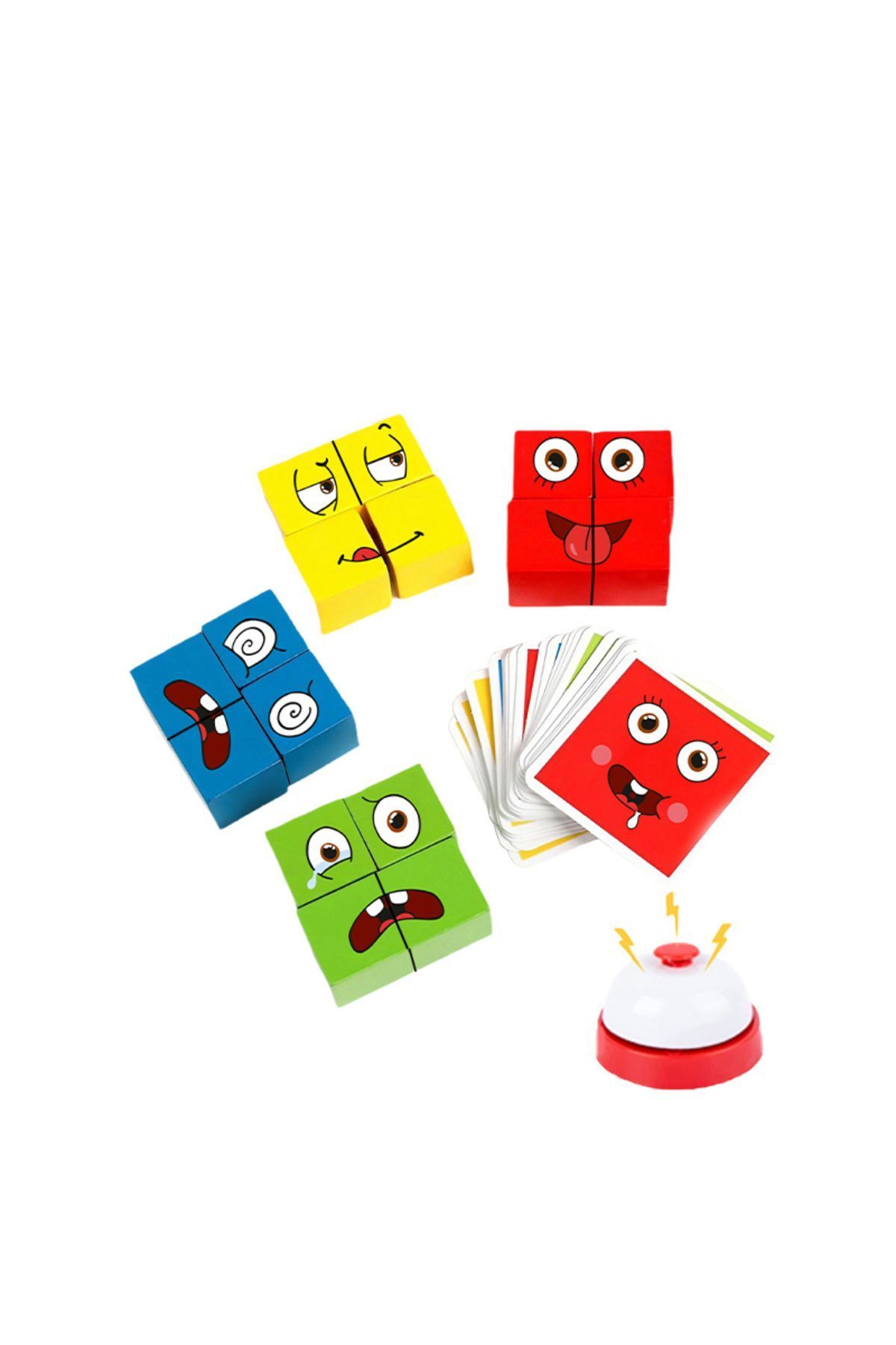 Montessori Eğitici Rubik Emoji Bulmaca Zeka Kutu Oyunu El Becerisi ve Görsel Zeka Geliştirici Oyun