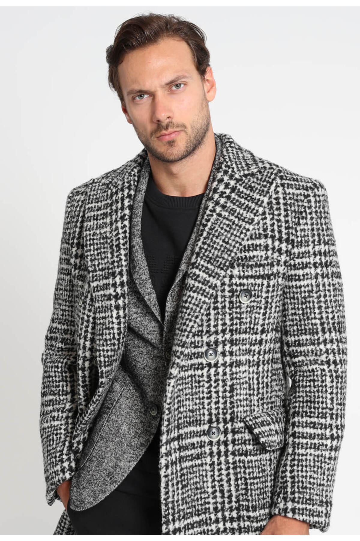 Lufian  Palermo Erkek Palto Siyah - Görsel 4