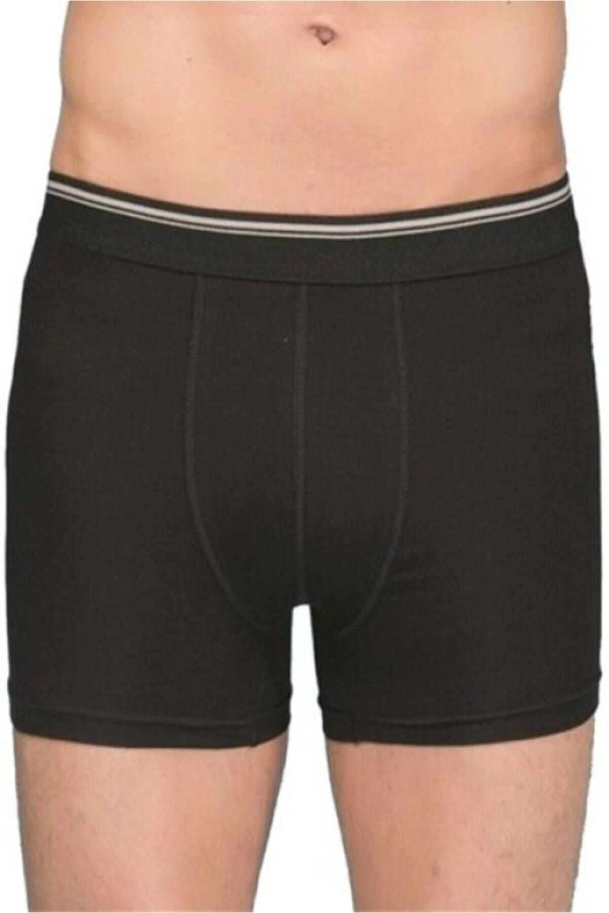 Erkek Siyah Likralı Boxer 3'lü Paket %92 Pamuk 1. Kalite