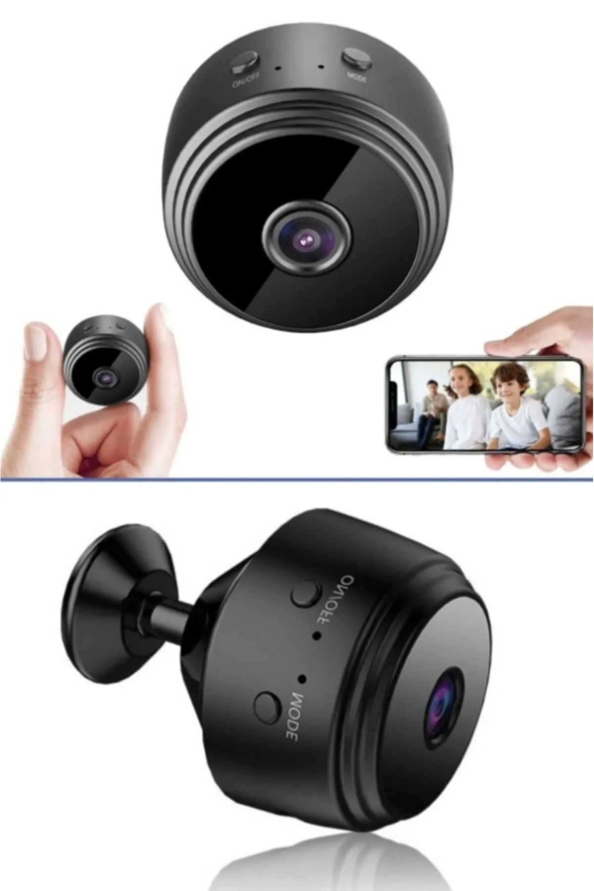 A9 Mini Döner Başlıklı Kablosuz Interaktif Gece Görüşlü 1080p Full Hd Mikro Wifi Güvenlik Kamerası