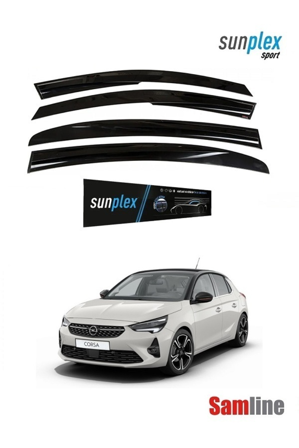 SUNPLEX Opel Corsa-F (2020-2024) Cam Rüzgarlığı Takımı 4'lü Set Mügen ...