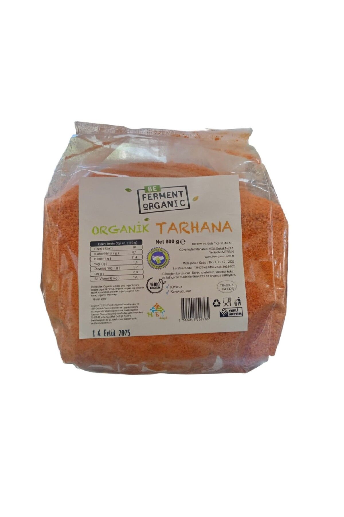 BEORGANİC Organik Tarhana 800 G