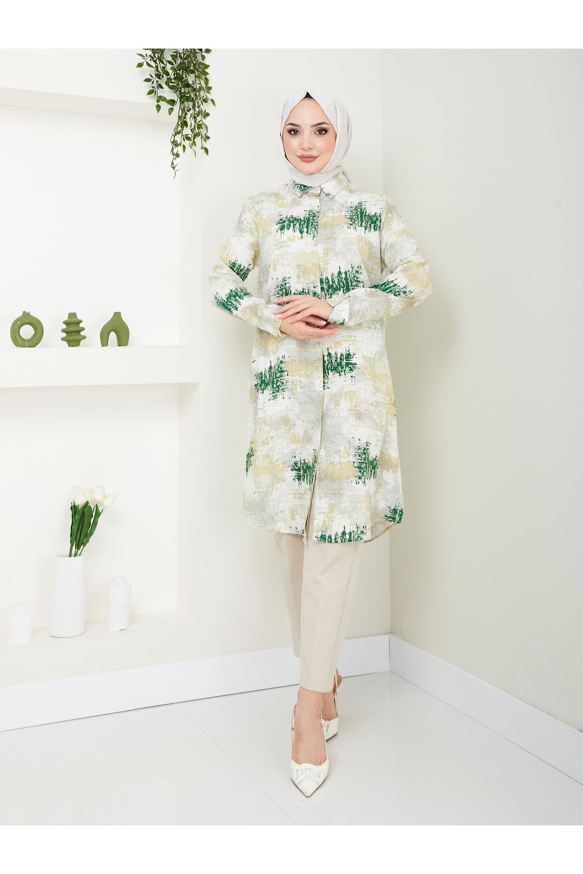 Kirazgym-Viscose Patterned Tunic - Color Detailed 2