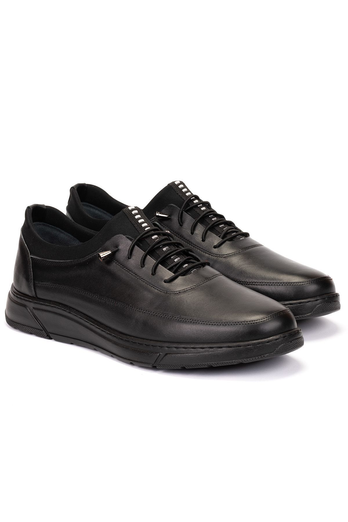 İçi Dışı %100 Hakiki Deri Siyah Tam Ortopedik Erkek Ayakkabı 45-46-47 Numara — مشکی ERN LEATHER — تصویر 2 از 3