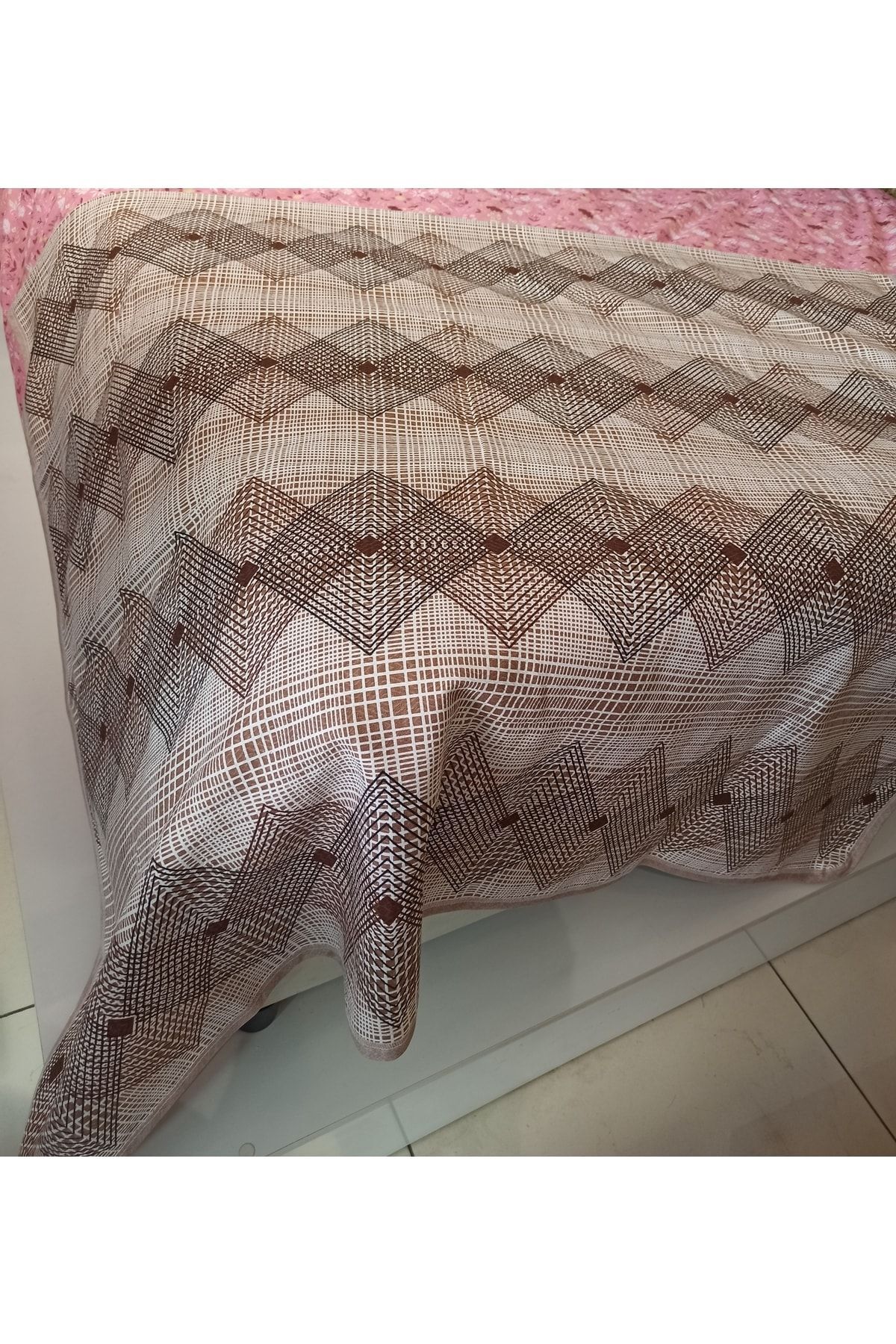 ŞENER HOME-Geometric Pattern Printed 150x240 CmSingle Single Pike - Brown 3