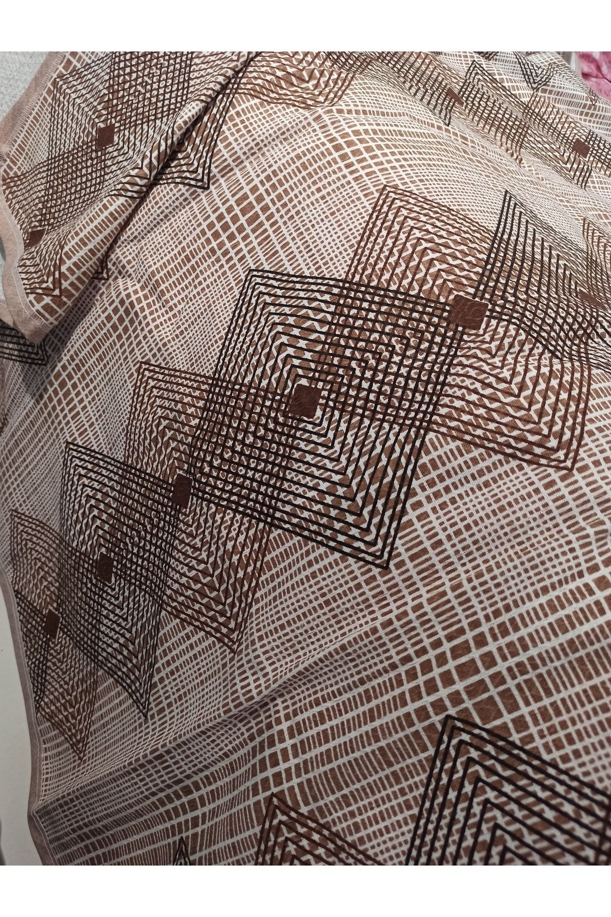 ŞENER HOME-Geometric Pattern Printed 150x240 CmSingle Single Pike - Brown 4