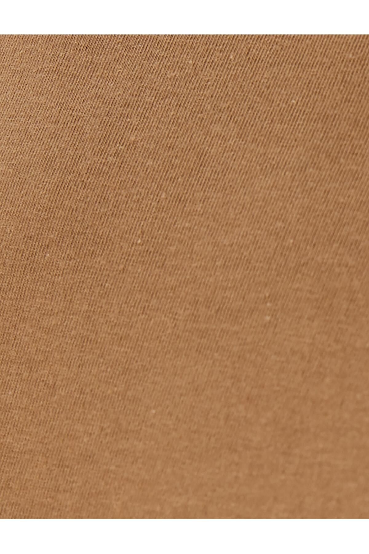 تیشرت مردانه قهوه ای کوتون | 4SAM10062HK اورجینال - تصویر 3