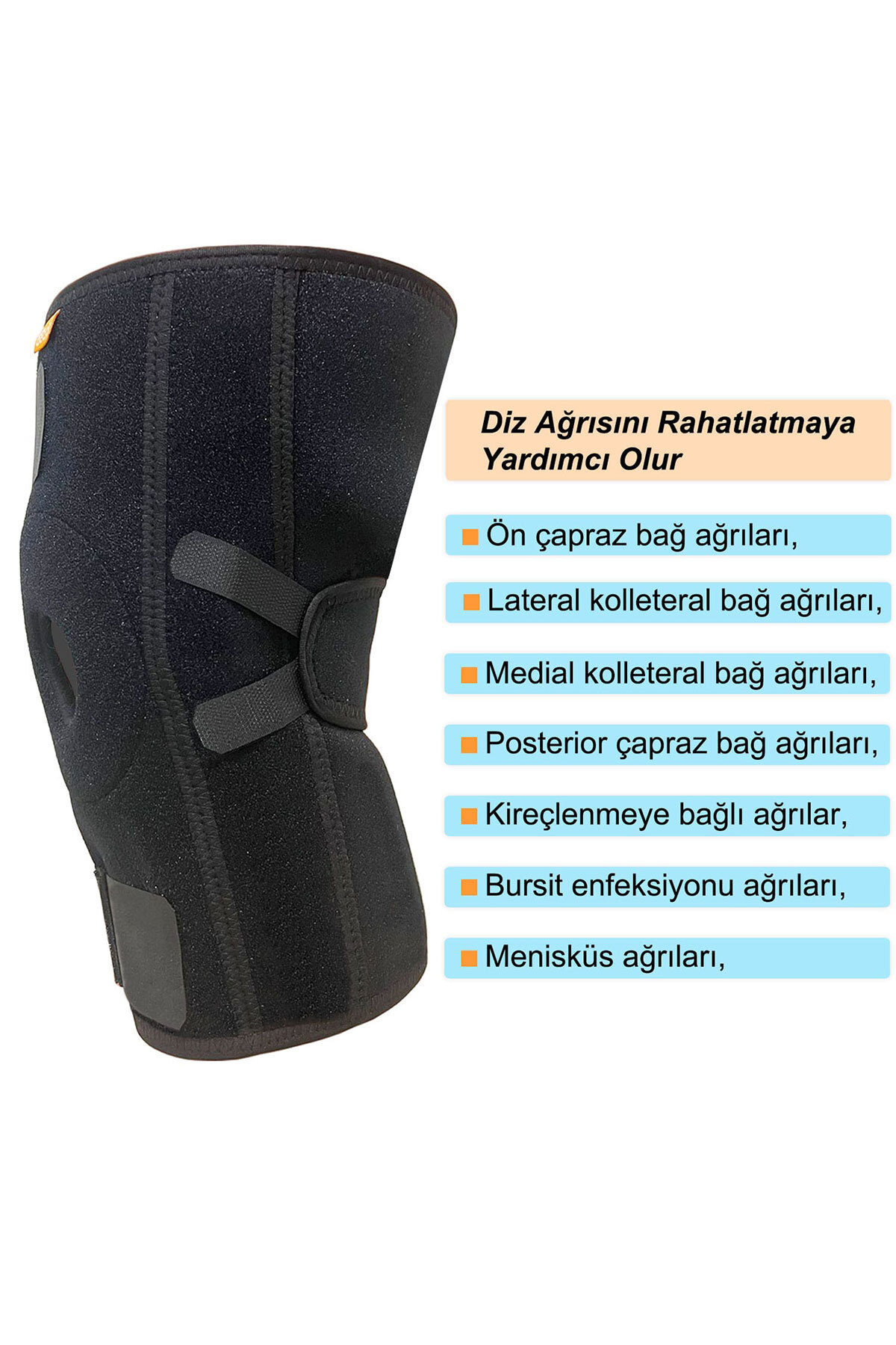 ™ Desteksiz | Patella | Diz Kapağı Korumalı | Dizlik | Siyah 3