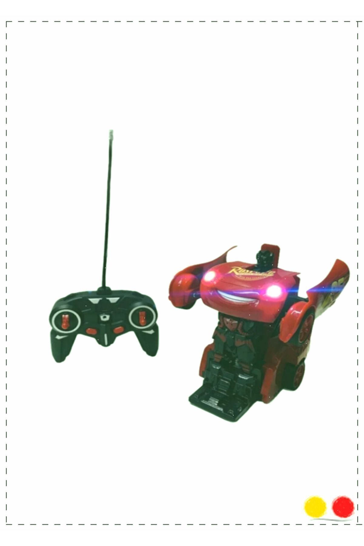 OMZ Cars Şimşek Mcqueen Uzaktan Kumandalı Robota Dönüşen Şarjlı Araba Erkek Cocuk Egitici Oyuncaklar fotoğrafı 2 (önizleme)