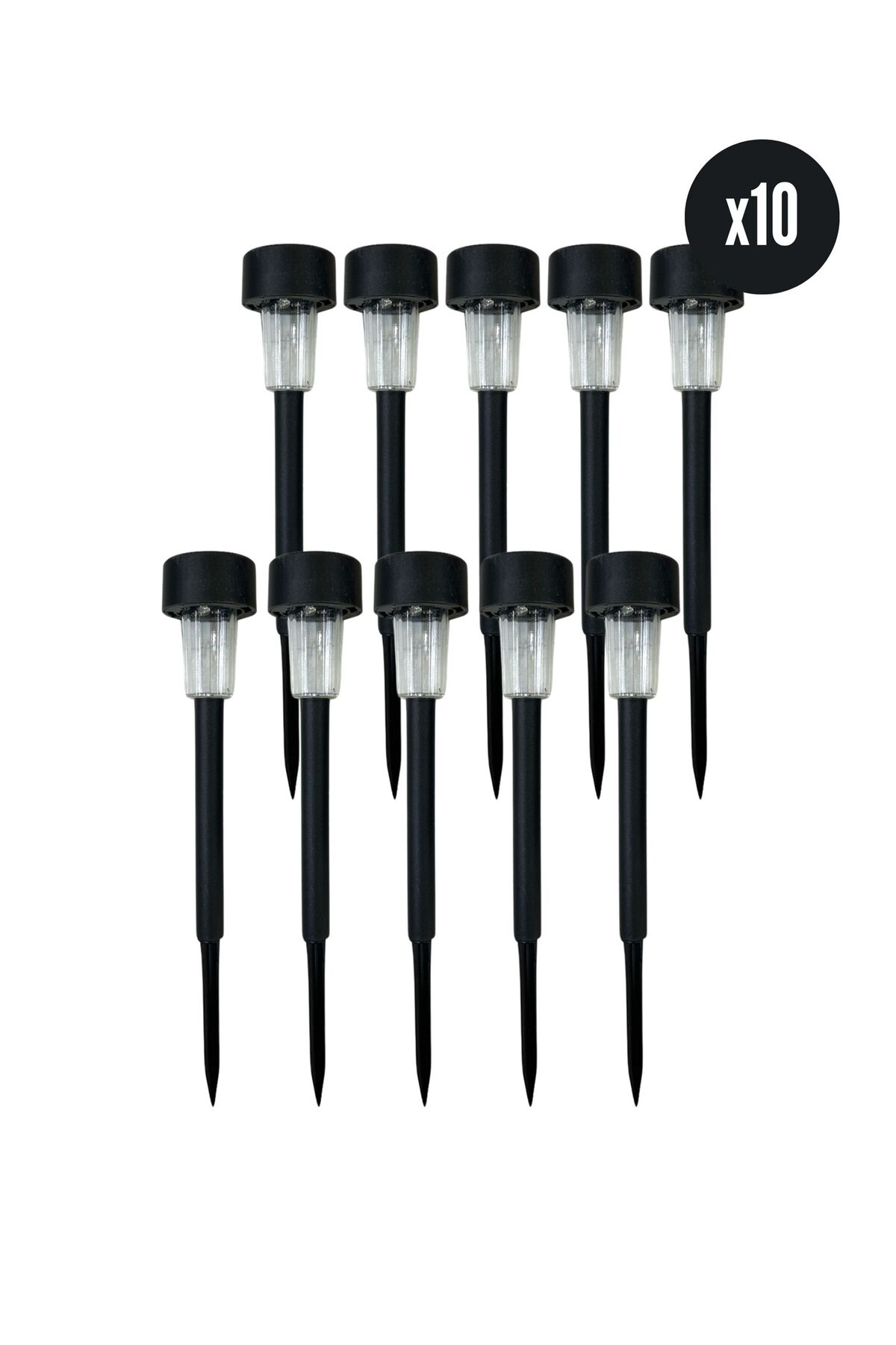 SOLAR LAWN LAMP SOLAR GÜNEŞ ENERJİLİ PLASTİK SAPLAMA BAHÇE LAMBASI 10 ADET