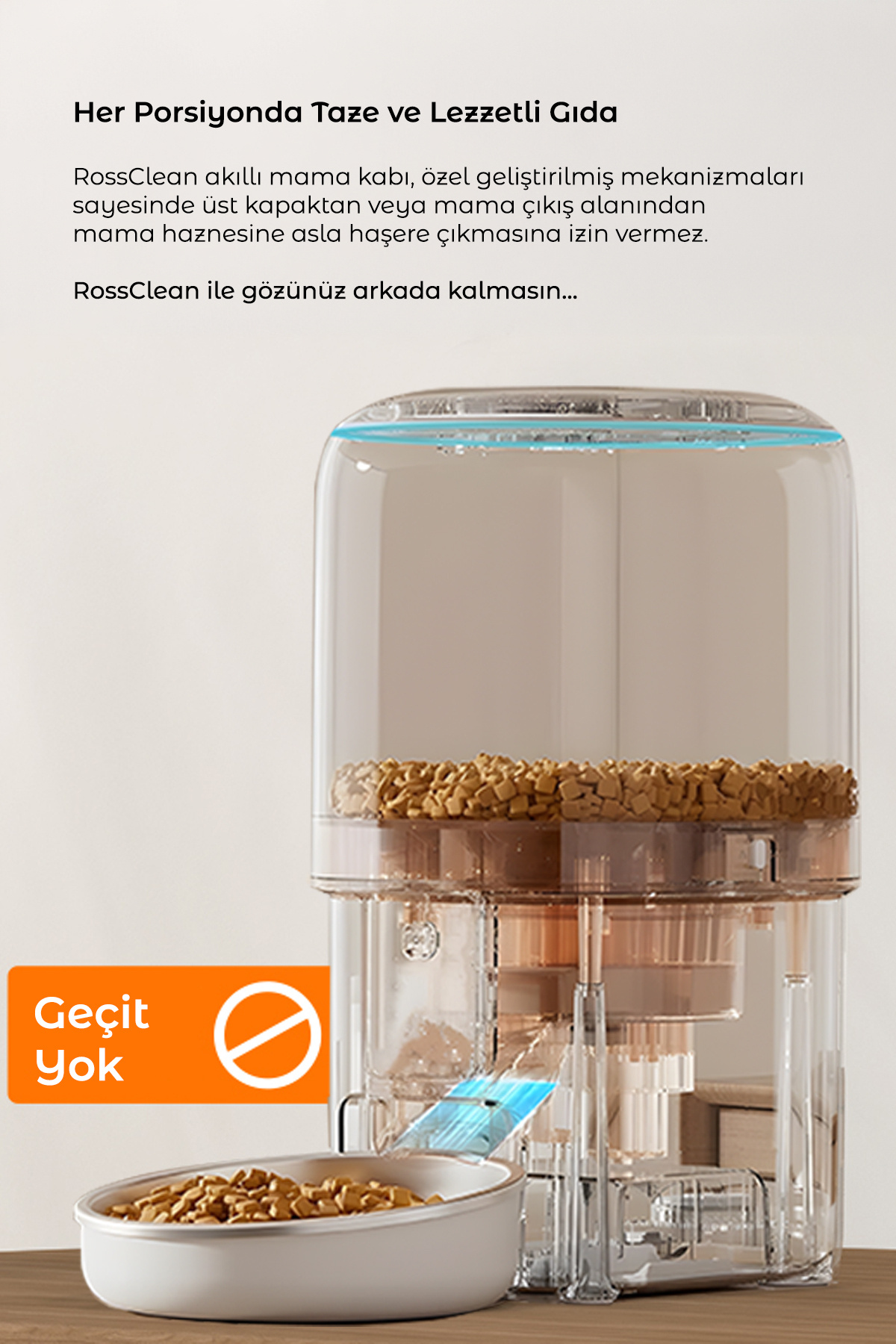 RossClean Pet Feeder 1080P Ayarlanabilir Kameralı - Wifili- Kedi Köpek Akıllı Mama Kabı fotoğrafı 4 (önizleme)