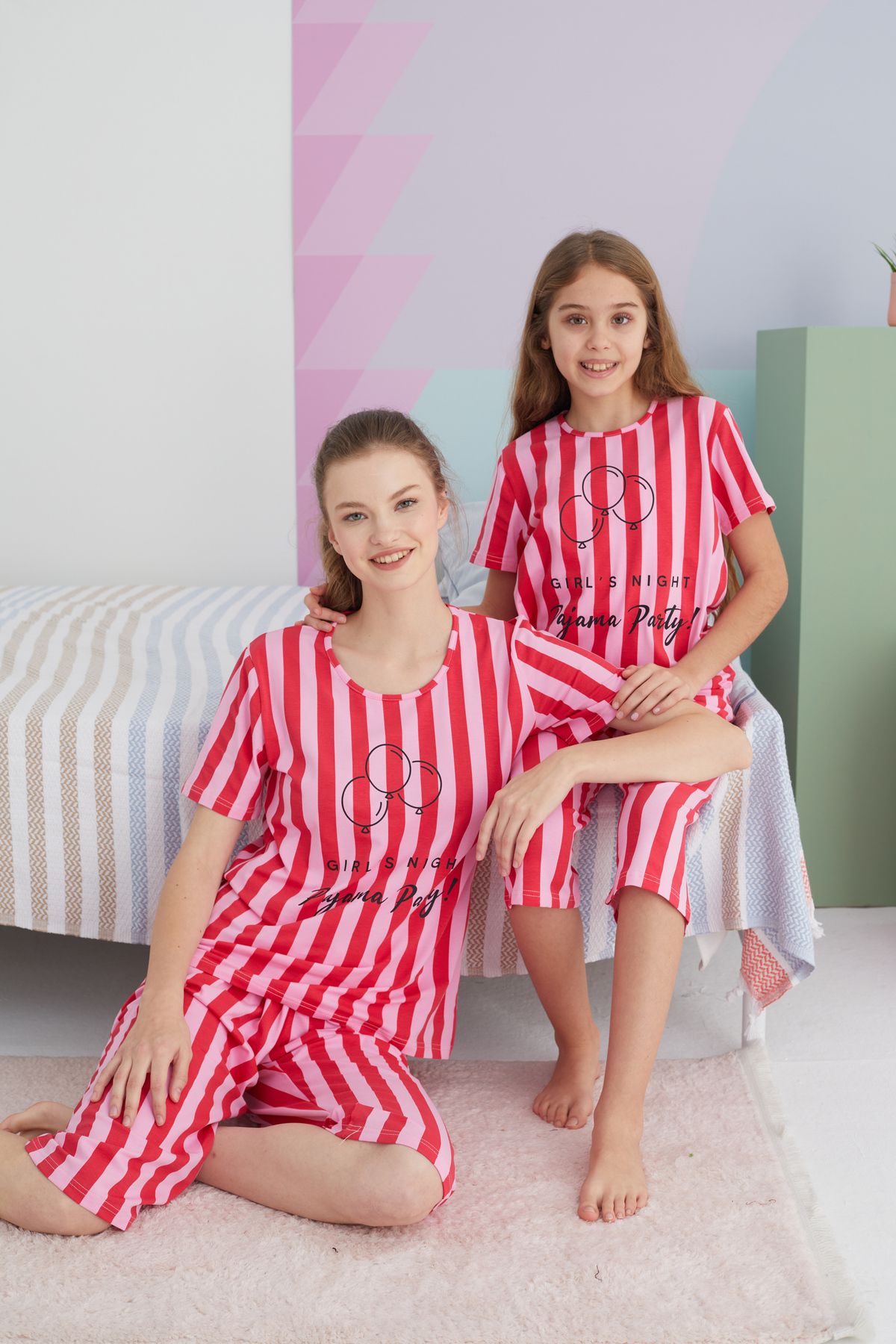 Siyah İnci Capri Tricotat Bumbac - Set Multicolor Femeie - 6–7 years