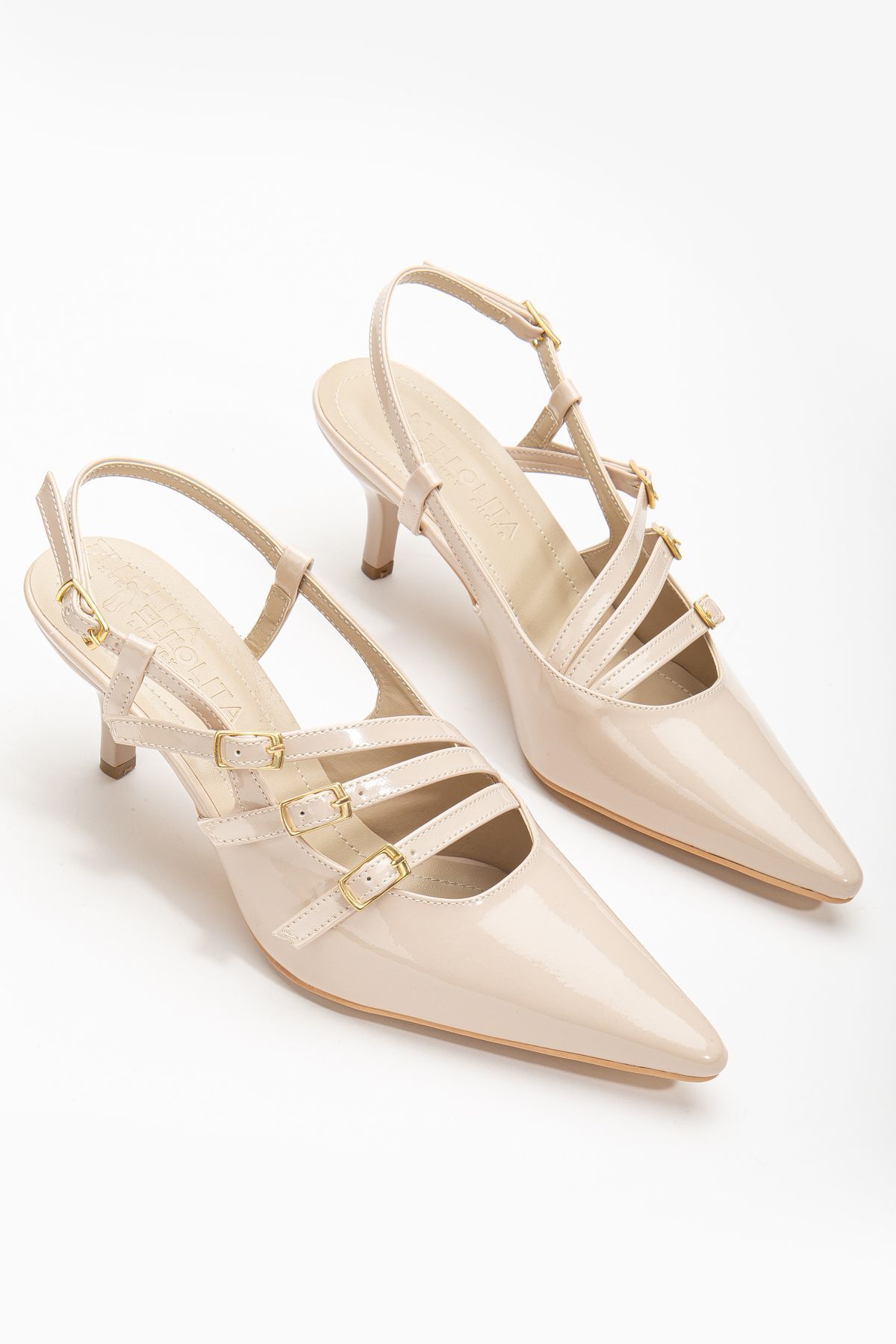 4 Buckle Short Heel Shoes