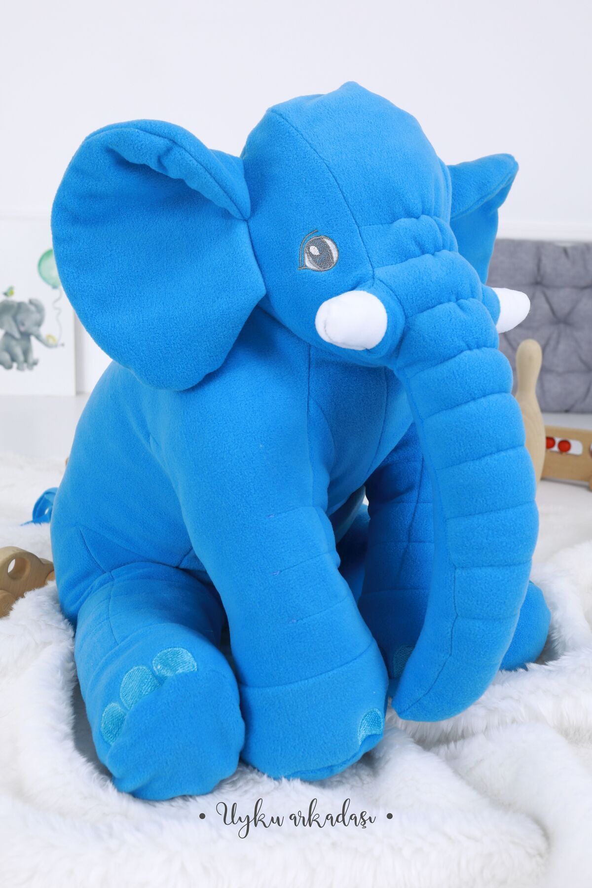 BEBEYATMAZ Dev Boy Uyku Arkadaşım Fil Mavi Jumbo Boy