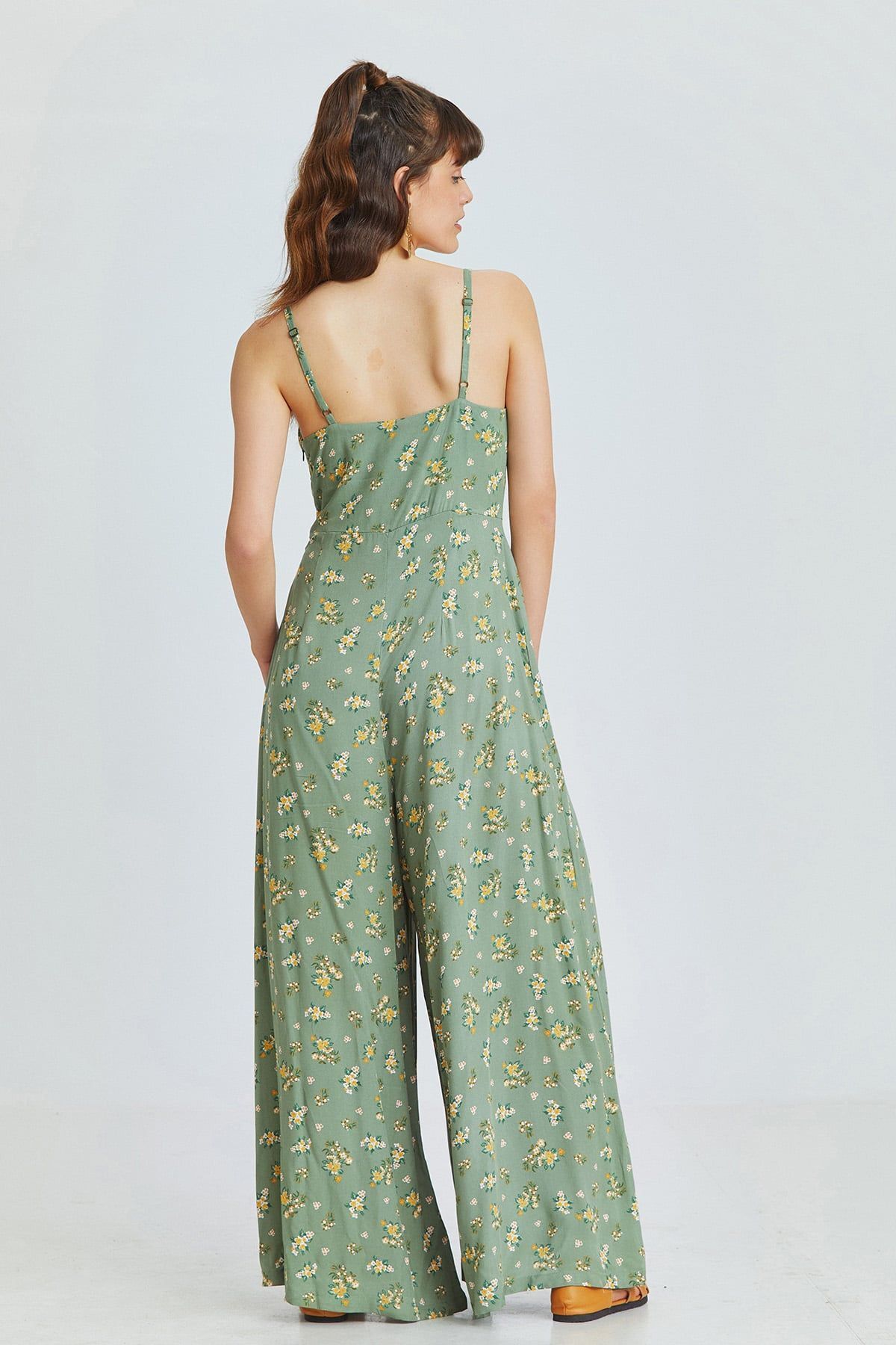 Clandestino-Çağla Patterned Strap Bohemian Jumpsuit 4
