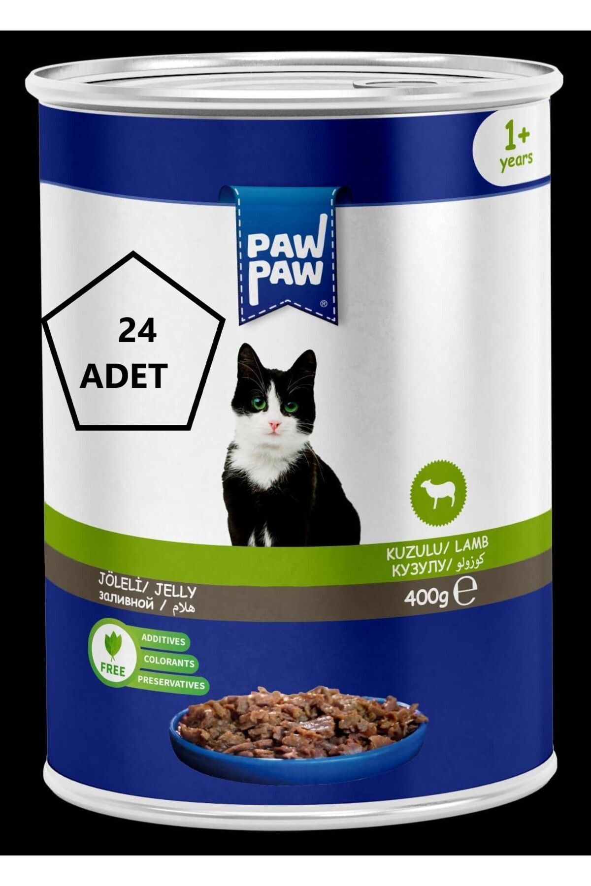 PawPaw Joleli Kuzu Etli Yetişkin Kedi Konservesi 400Gr 24'lü