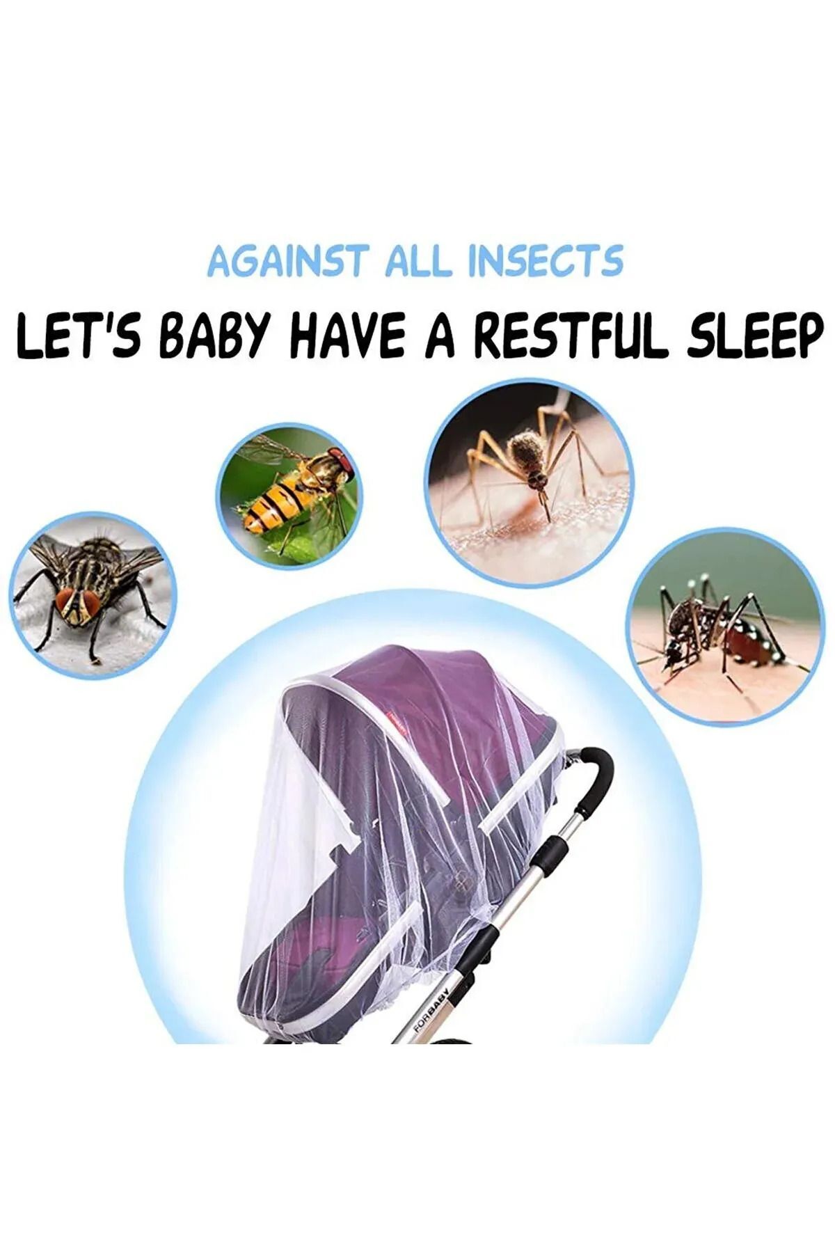 Özlem Toys Bebek Arabası Puset Ana Kucağı Sinekliği(SİYAH RENK-BÜTÜN BEBEK ARABALARINA UYUMLUDUR) fotoğrafı 2 (önizleme)