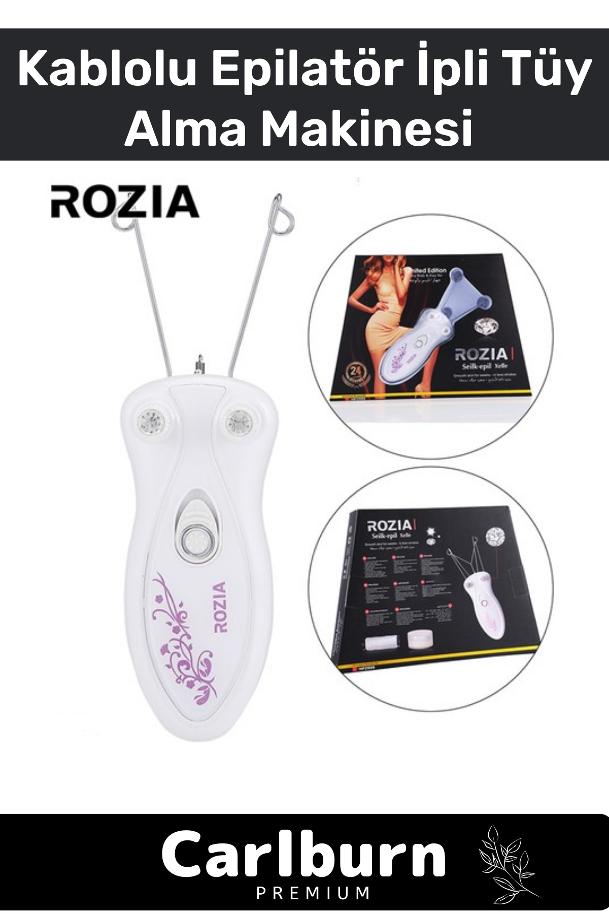 Carlburn Özel Üretim Profesyonel İstanmeyen Tüy Kıl Kablolu Epilatör Ipli Tüy Alma Makinesi Epilasyon Aleti