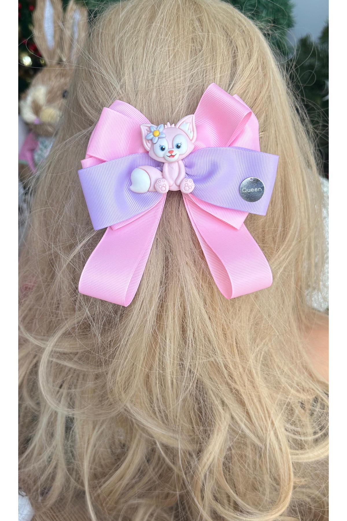 Disney Linabell figure 3D fancy cute pink flower fox autoclip buckle