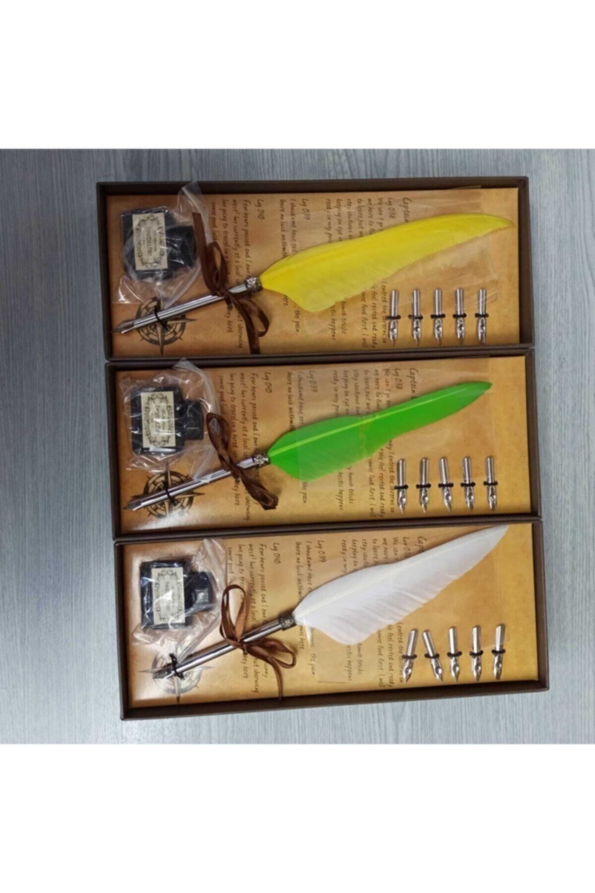 HEPBİMODA-Divit Inkwell Set Feather Pen Set and Special Design Notebook Set 3