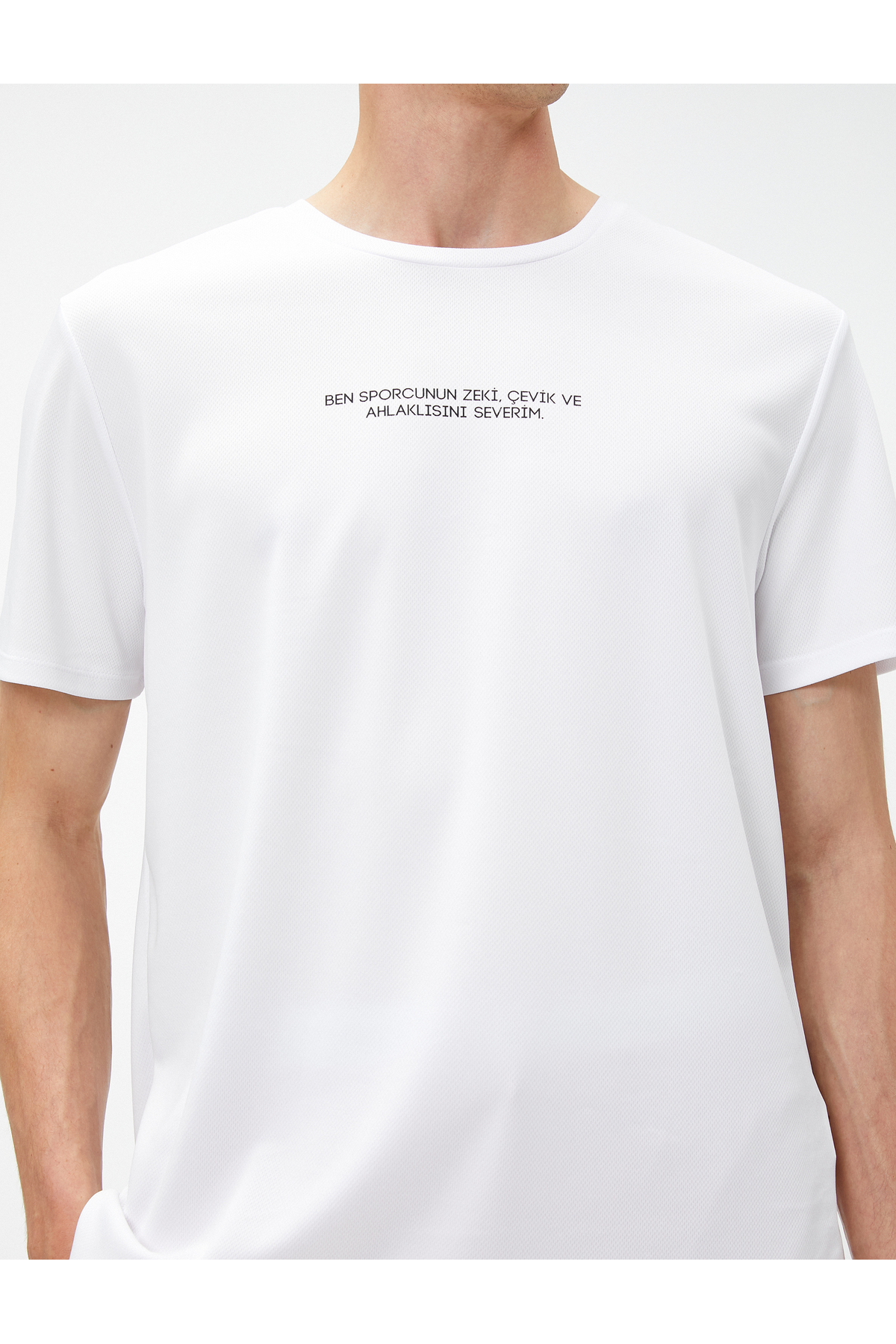 تیشرت مردانه سفید کوتون | 3SAM10148NK اورجینال - تصویر 5