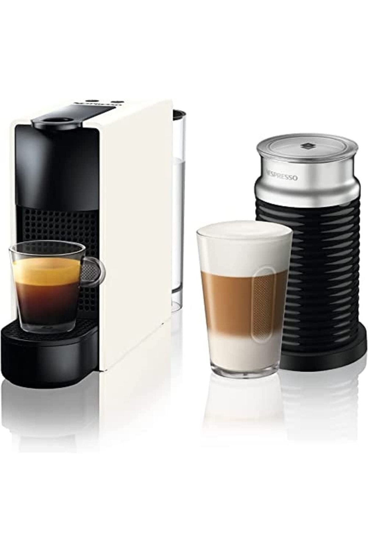 Кофемашина Nespresso C35 Essenza Mini и аксессуар для вспенивания молока, белый комплект C35 White Essenza Mini