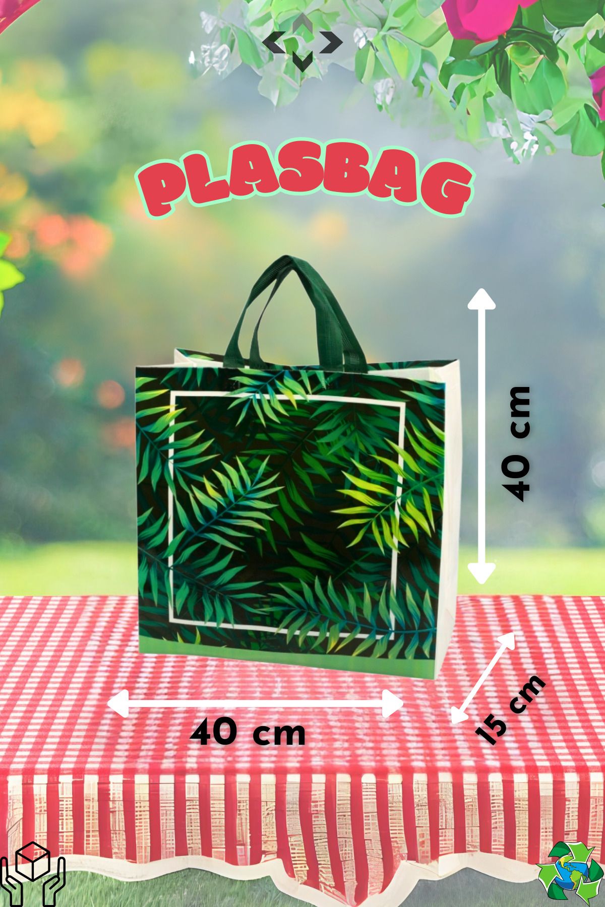 LİGROUND-PLASBAG FOREST 2 PCS - 40x40 Plastic Picnic Bag and Basket 4
