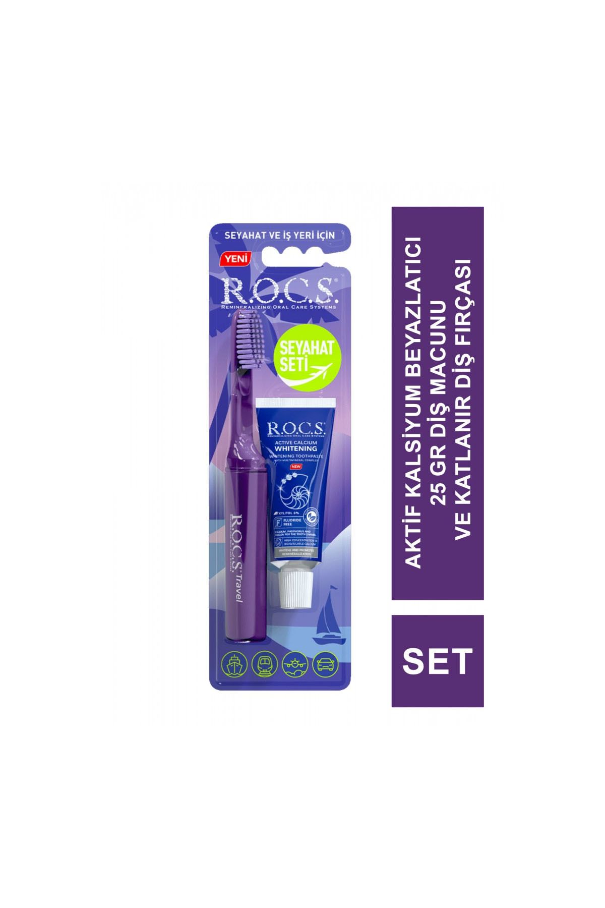 Rocs Kids Rocs Travel Seyahat Seti Fırça ve 25Gr Diş Macunu +18 Yaş