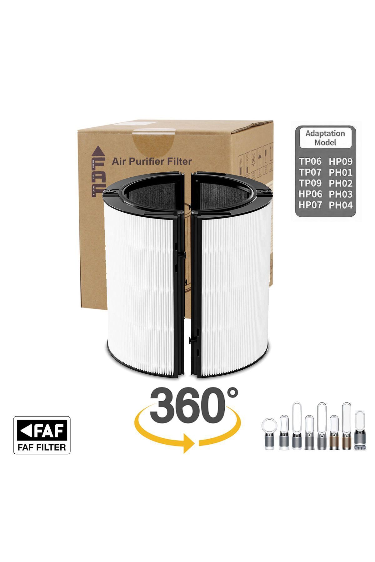 FAF FİLTRE True Cam Hepa 360 Filtre Dyson Purifier Hot+Cool Autoreact HP7A ile Uyumlu