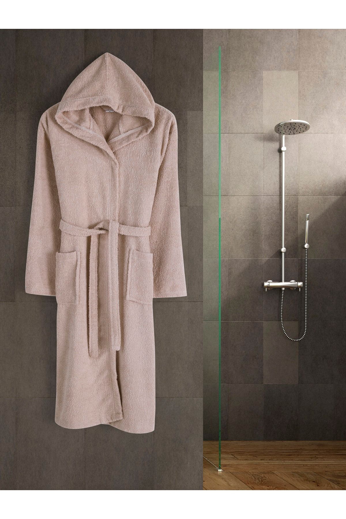 Men's Hooded Curly Bathrobe