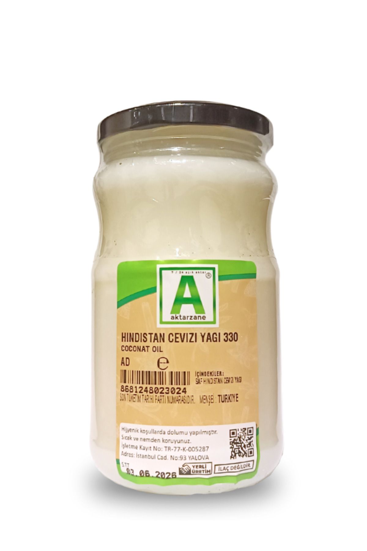 Aktarzane Hindistan Cevizi Yağı 330 ml