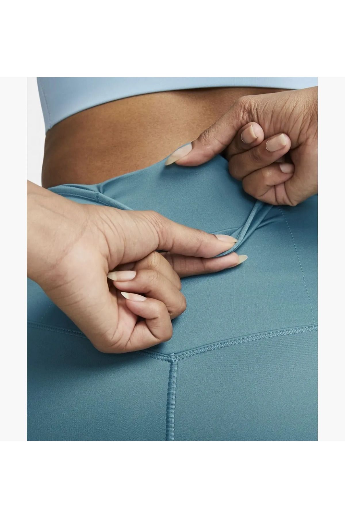 Nike-High Waisted Full Length Women's Leggings with Pockets - Stretchy Supported Style Sports 3