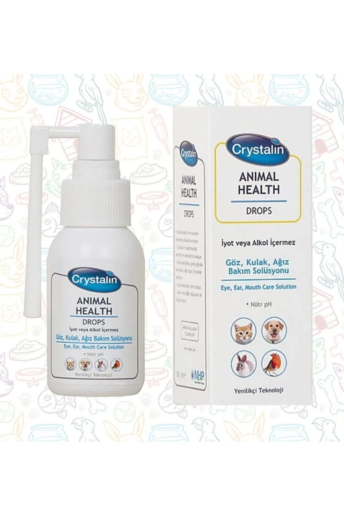 Crystalline Animal Health 250 ML göz kulak burun ağız bakım kedi köpek dezanfektan solüsyon yara bakım