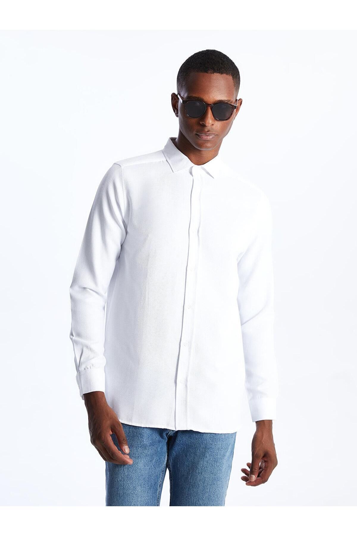 ال سی وایکیکی پیراهن مردانه آستین بلند دابی مدل LCW Vision Slim Fit