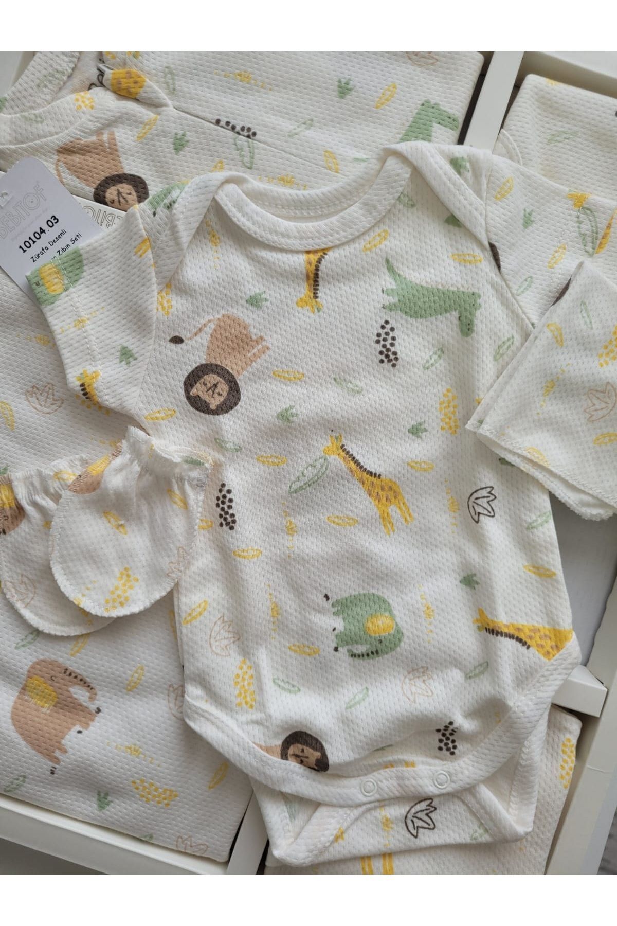 Bebitof Incibaby 10'lu Erkek Bebek Hastane Çıkışı Zürafa Desenli fotoğrafı 3 (önizleme)