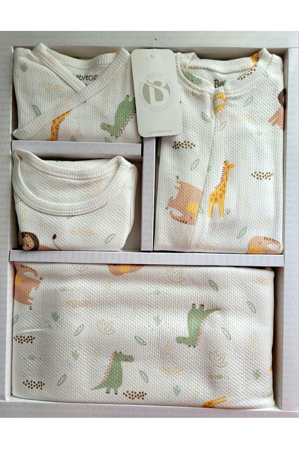 Bebitof Incibaby 10'lu Erkek Bebek Hastane Çıkışı Zürafa Desenli fotoğrafı 5 (önizleme)